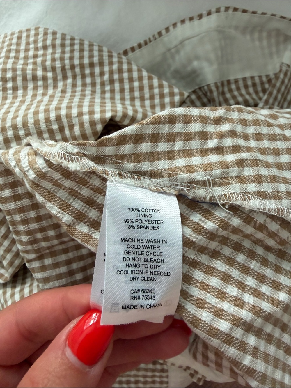 Caroline Constas Gingham Sleeveless Midi Dress in Beige - Picture 4 of 6